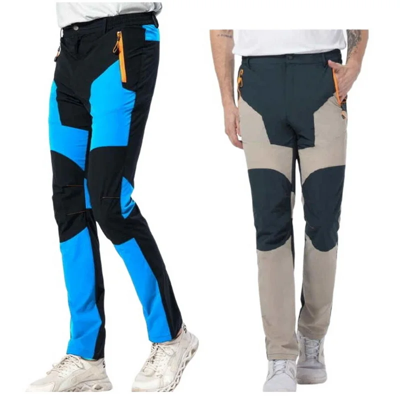 

Outdoor Elastic Sprint Pants For Men, Windproof, Waterproof, Wear-resistant, Dry UV Patchwork Pants Camping Trouser