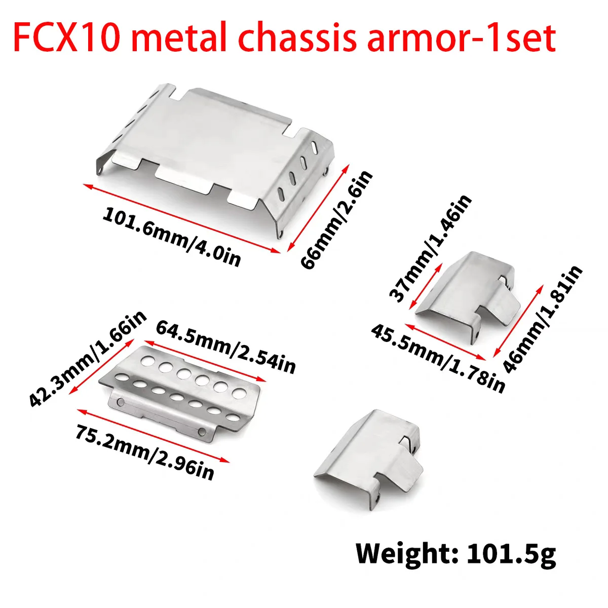 Suitable for FMS Camel Cup Land Rover Armor 1/10 Land Rover FCX10 Armor Metal Chassis Armor Non destructive Installation