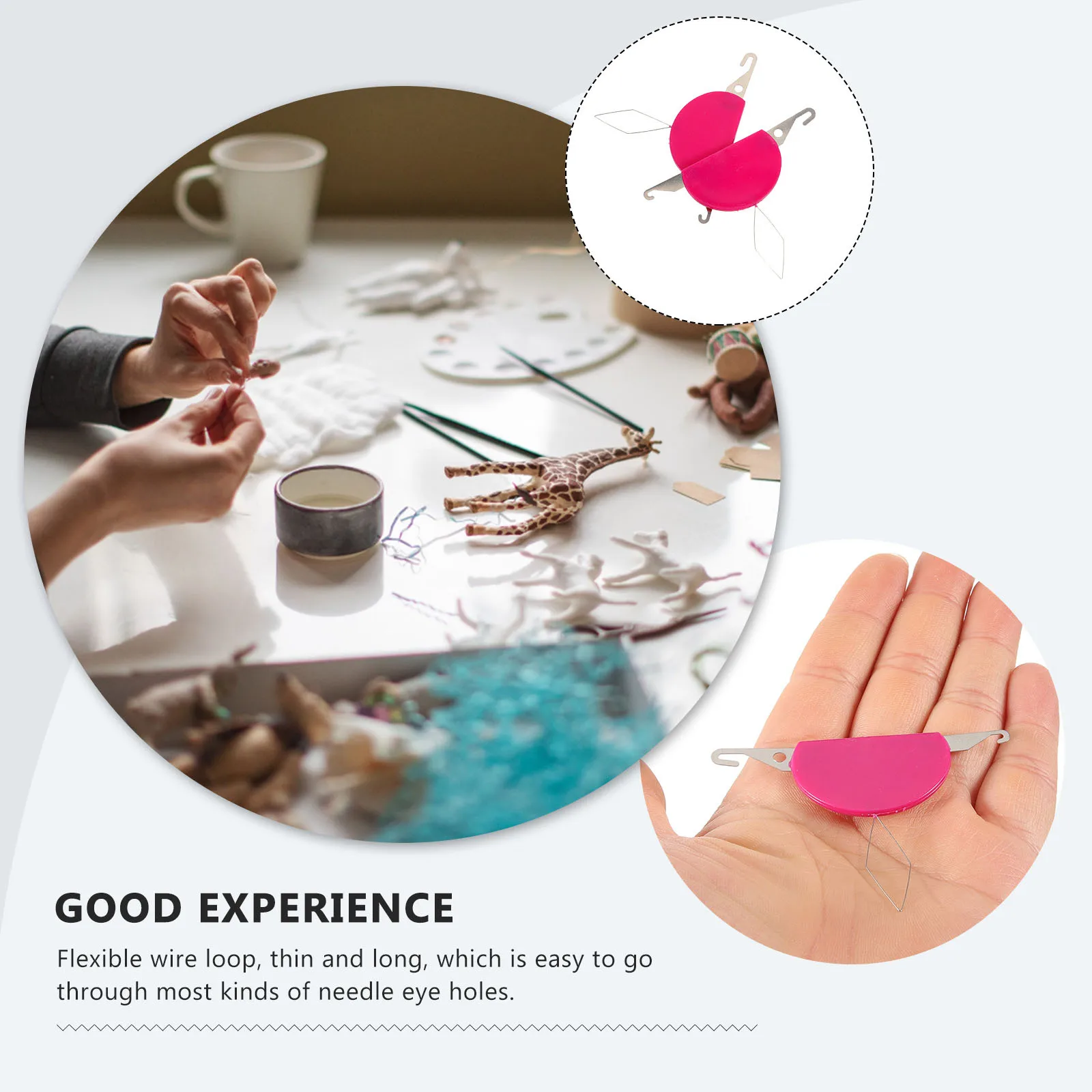 

2Pcs Sewing Needle Threaders Lightweight Portable Wire Loop Tools for Hand Machine Embroidery Knitting Quilting Cross Stitch