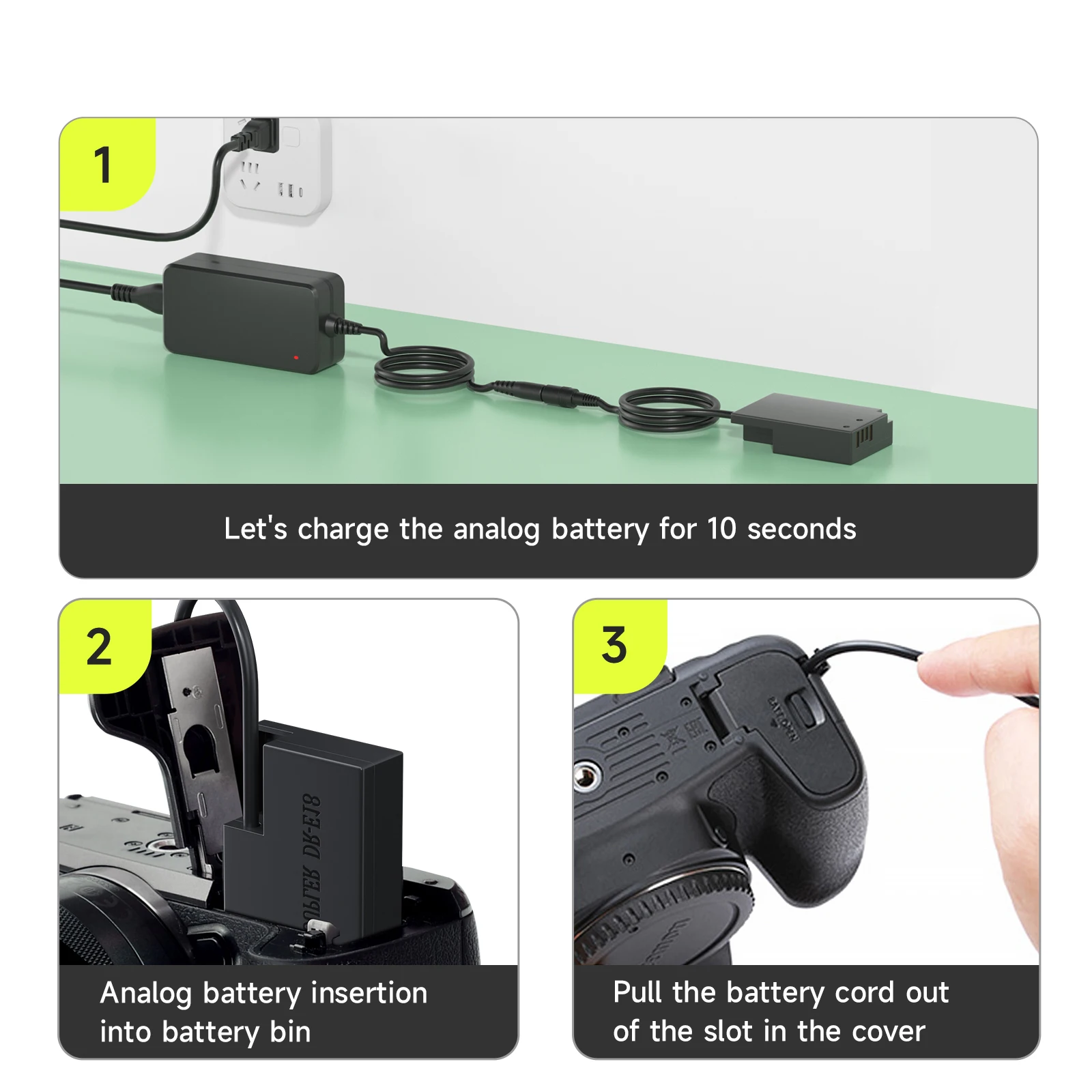 Kit de adaptador de corriente CA con batería ficticia ACK-E18 DR-E18 LP-E17 para Canon EOS Rebel SL2 SL3 T7i T8i EOS R10 T6i T6S 200D 200D II 760D