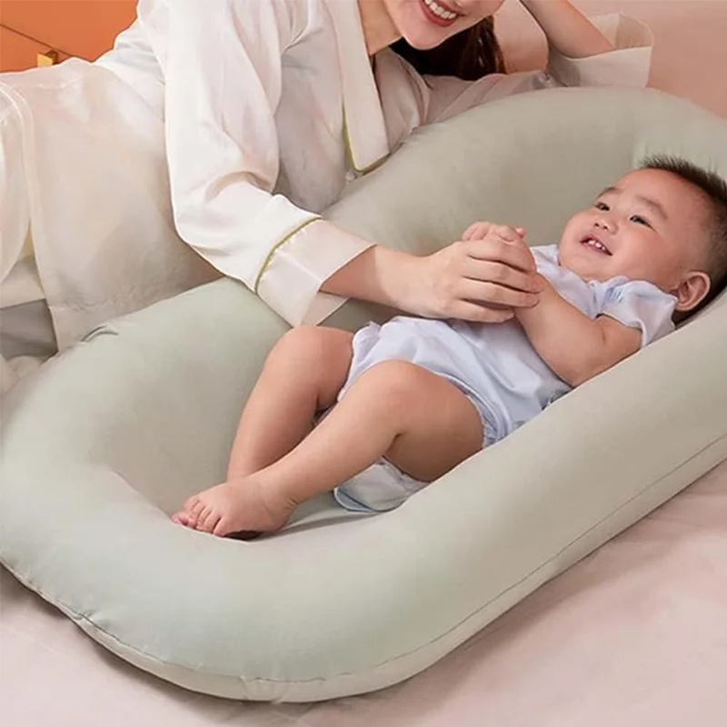 Baby Lounger Pillow for Newborn Babies 0-18 Months Infant Nest Sleeper Soft Organic Cotton Breathable Pillow Bed CarryEverywhere