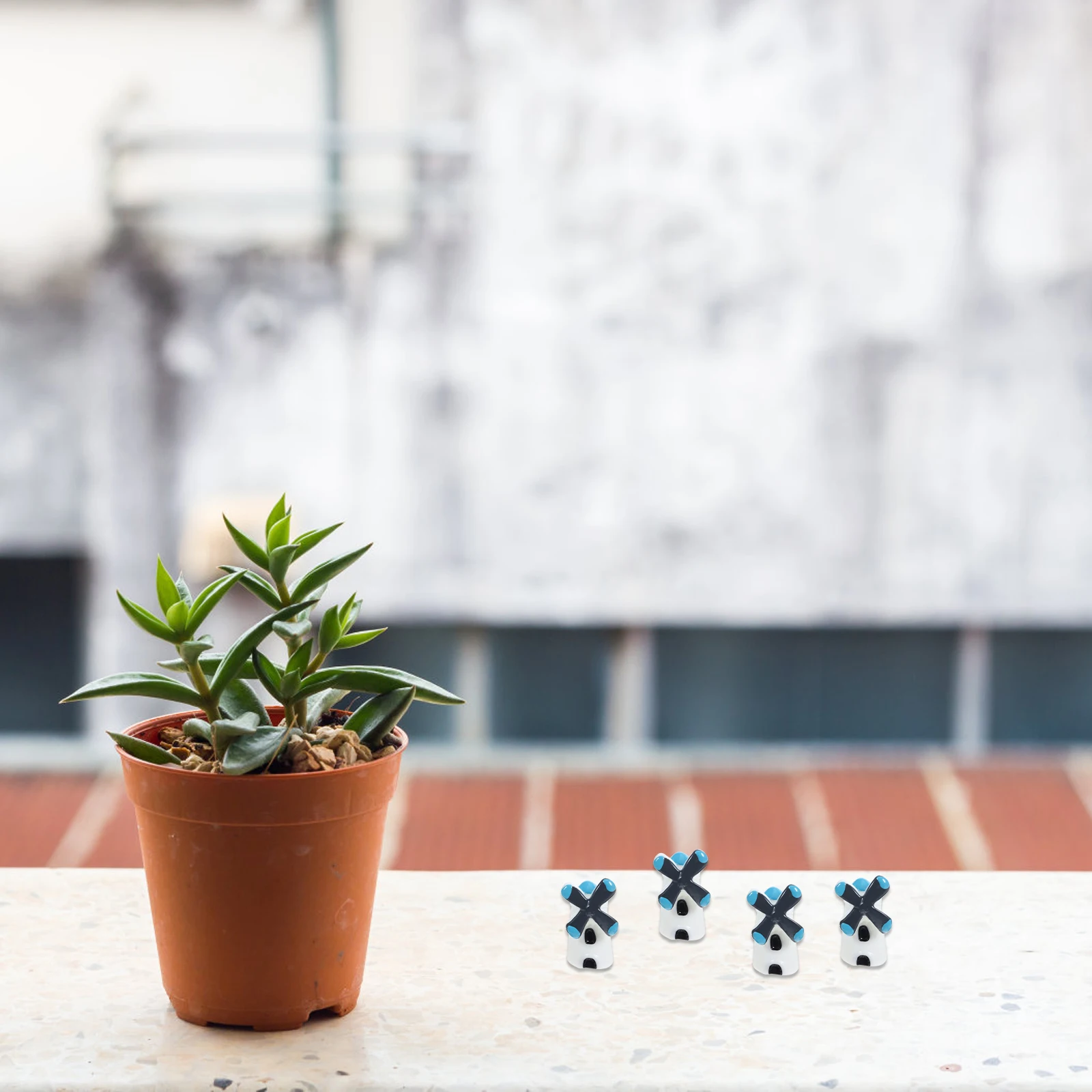 

20 Pcs Small Windmill Accessories Sculpture Miniature Ornament Decorations Garden Micro Landscape Ornaments Resin Windmills for