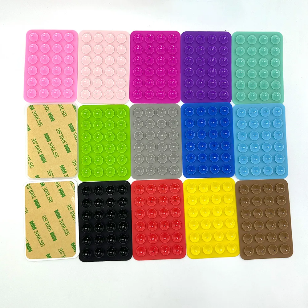 

Silicone Mobile Phone Pad with Suction Cup Adhesive Rubber Sucker for Phone Fixation Durable Sticky Backed Silicone Pad for Devi
