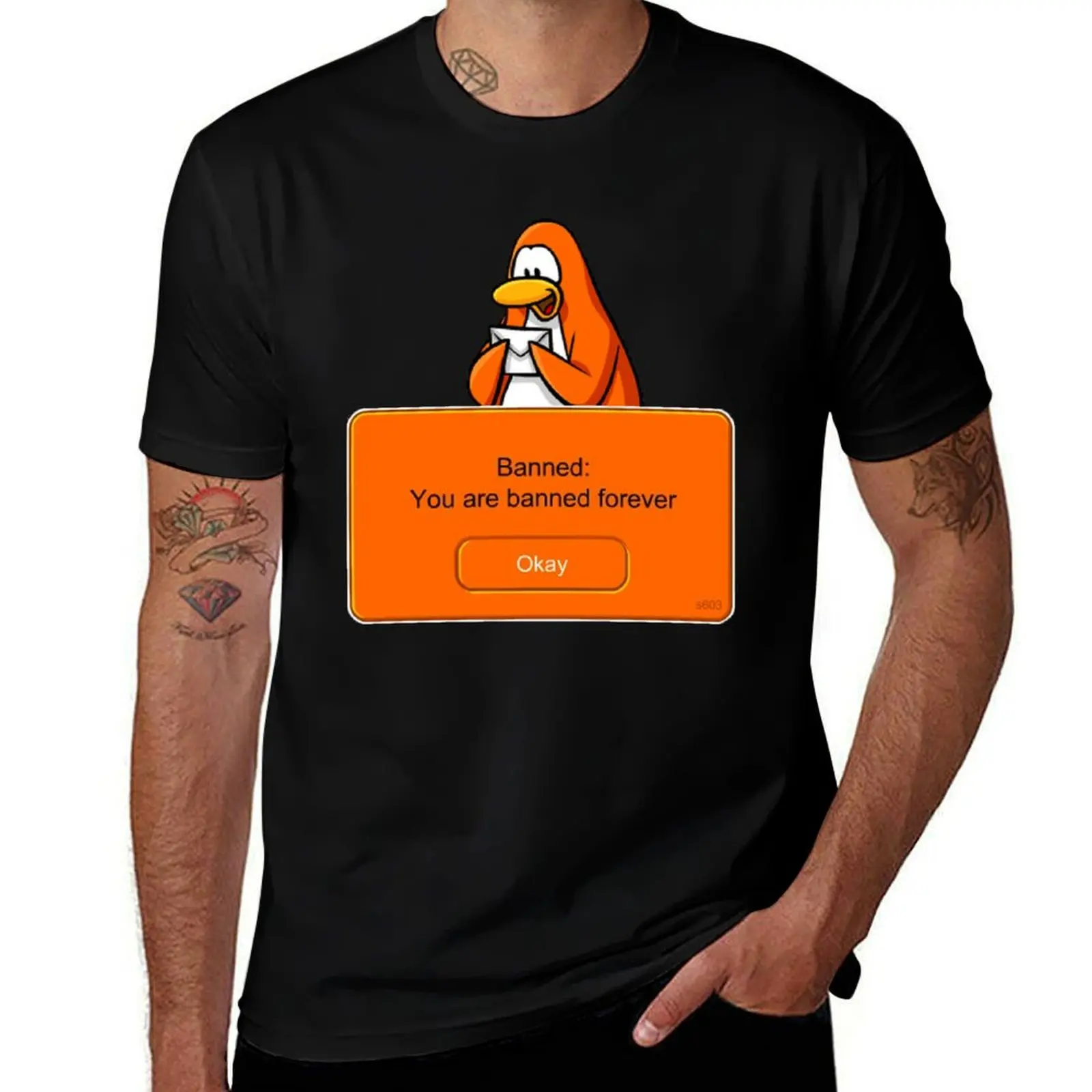 Club Penguin - Banned T-Shirt Fitness Training Breathable Tee T-Shirt