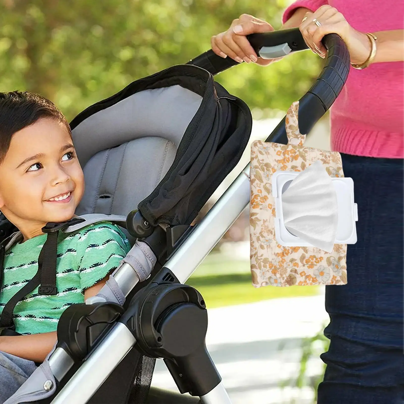 Diaper Pouch Hangable Stroller Diaper Bag Reusable Portable Wipe Bag for Stroller Pram Crib Home Travel Outdoor Walking Hiking