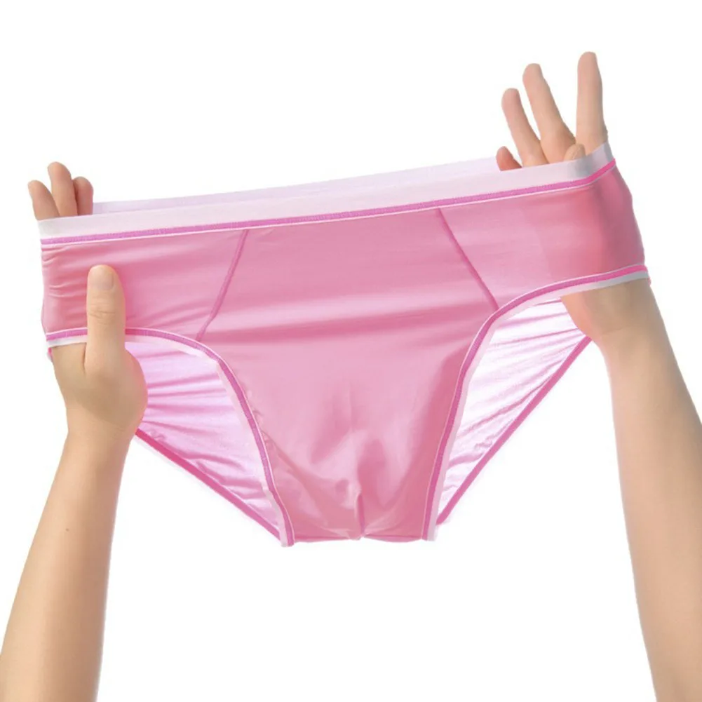 

Мужские эластичные трусы-брифы из ультратонкого дышащего ледяного шелка, быстросохнущие, с низкой посадкой, прозрачные