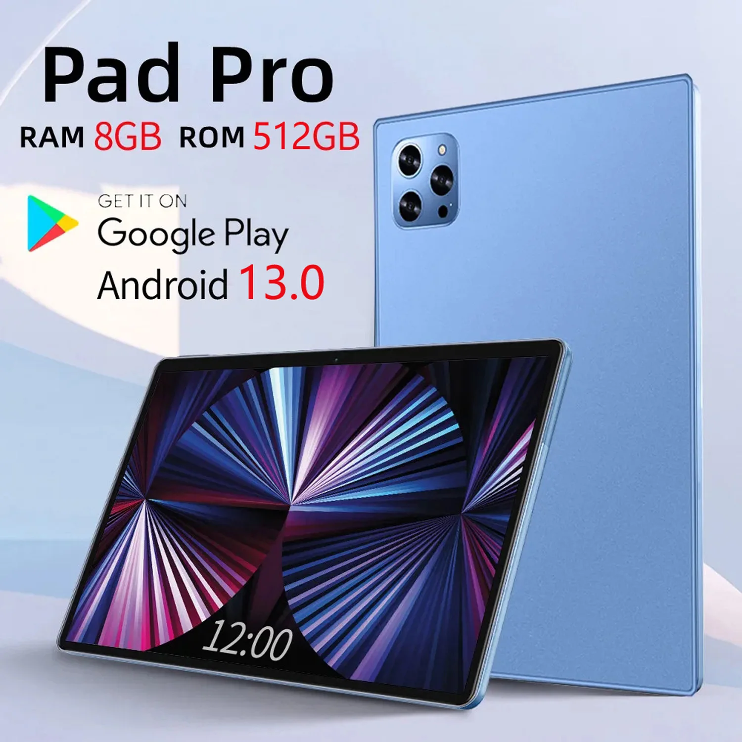 New 10.1 Inch Tablets Global Version Android 13 Octa Core 8GB RAM 512GB ROM 4G LTE Double SIM 5G WiFi HD Tablet Pc 8000mAh