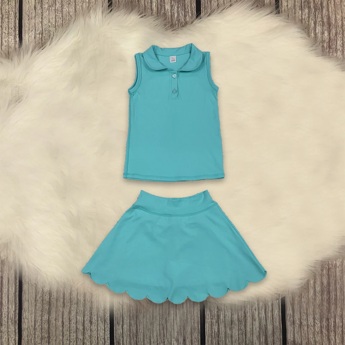 

Летняя активная одежда для йоги для маленьких девочек, рубашка на пуговицах для малышей, юбка, шорты, детская юбка для девочек, зеленый комплект, спортивная одежда, оптовая продажа