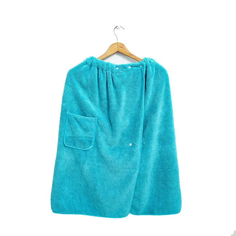 Men's Household Bath Towels Coral Fleece Thickened Absorbent Quick-drying Bath Bathrobe Elastic Band Towel Manufacturers  Towels