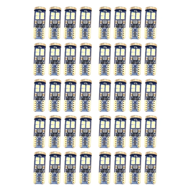 T10หลอดไฟ LED รถ194 40ชิ้น3030 W5W ชิปเซ็ตหลอดไฟ LED สำหรับตกแต่งภายในรถโดมแผนที่ประตูใบอนุญาต