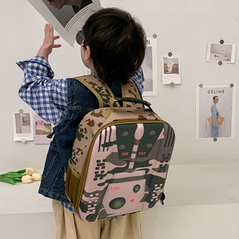 Children Backpack Trend Cool Boys Tank Camouflage Backpack Kindergarten Freshman Schoolbags