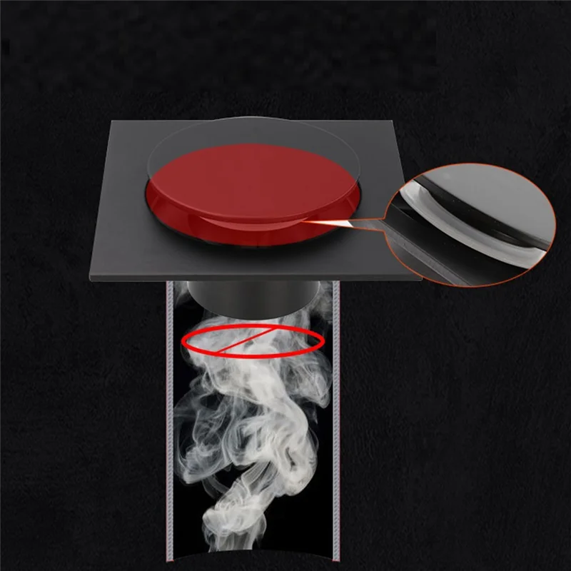 Square Shower Floor Drain Shower Floor Drain Kit Odor-Proof Shower Drain Sink Stopper With -Up Function