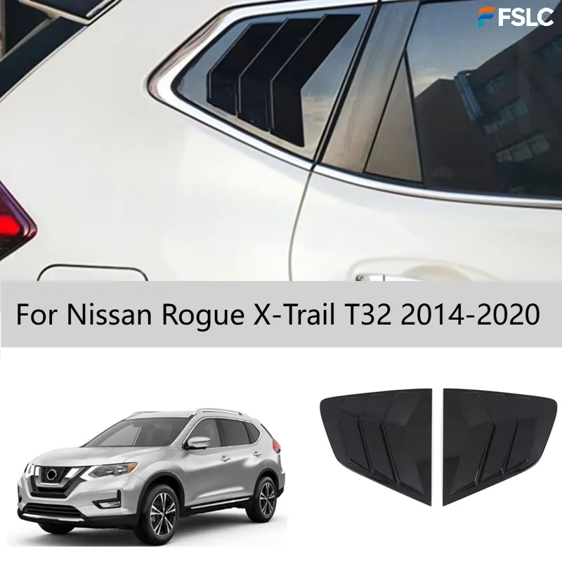 For Nissan Rogue X-Trail T32 2014-2020 Rear Window Louvers Cover Exterior Decor Shutter Trim Car Accessories 2PCS
