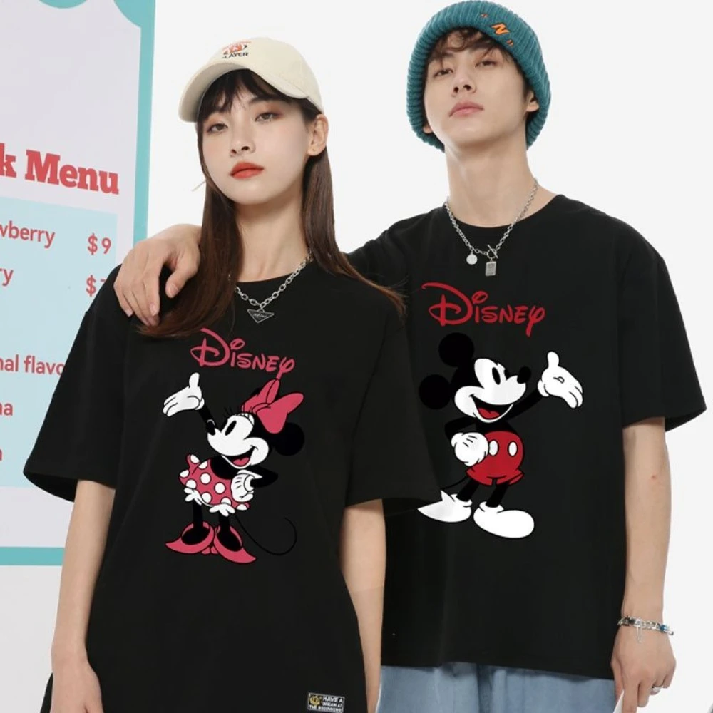 

Футболка с короткими рукавами Disney с Микки Маусом, летняя модная брендовая футболка с короткими рукавами для родителей и детей для мужчин и женщин