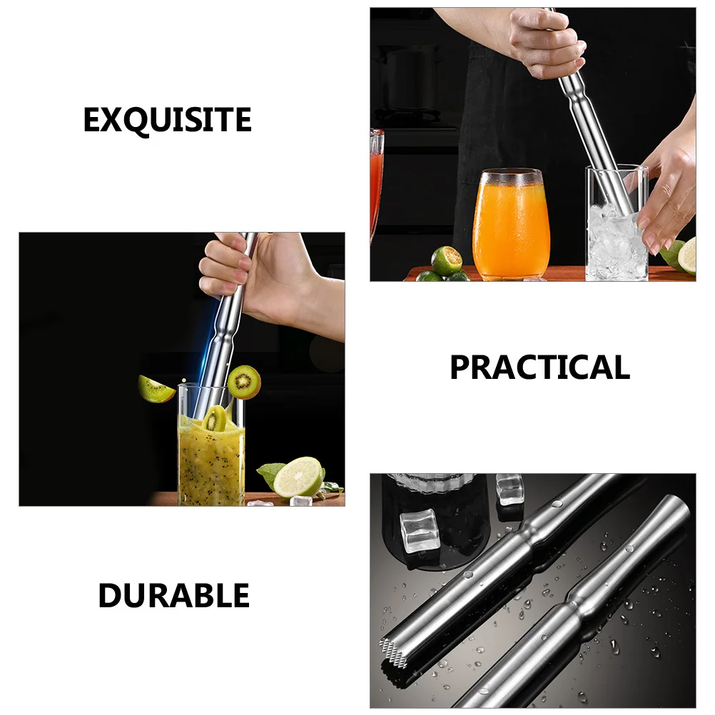 

Cocktail Muddler Stainless Steel Ice Muddler Lemon Pressing Stick Bar Supplies Rustproof Pestle Lemon Grinding Rod