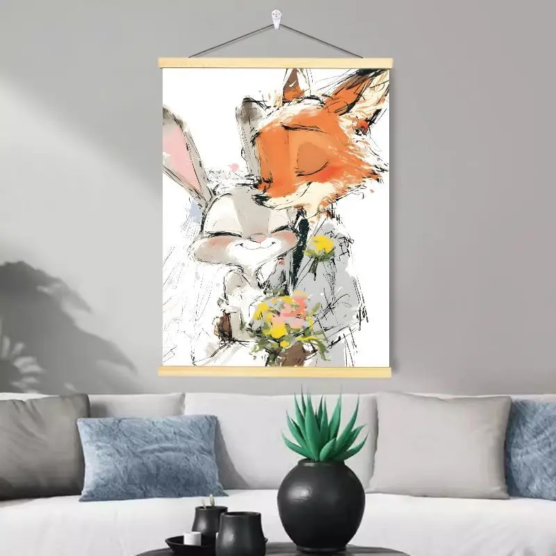 Disney Zootopia Judy Hopps анимация мультфильм милый постер креативный Kawaii студенческое украшение для спальни настенное искусство подарок оптовая продажа