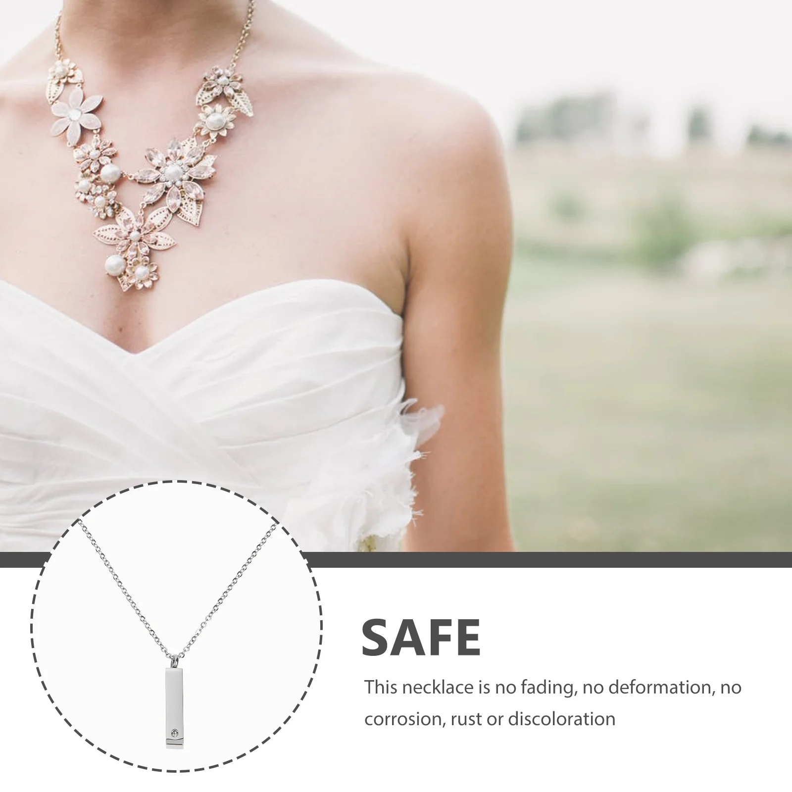 

Urn Necklace Ash Keepsake Pendant Stainless Steel Cremation Memorial Jewelry for Men 1Set Grave Decorations for Cemetery