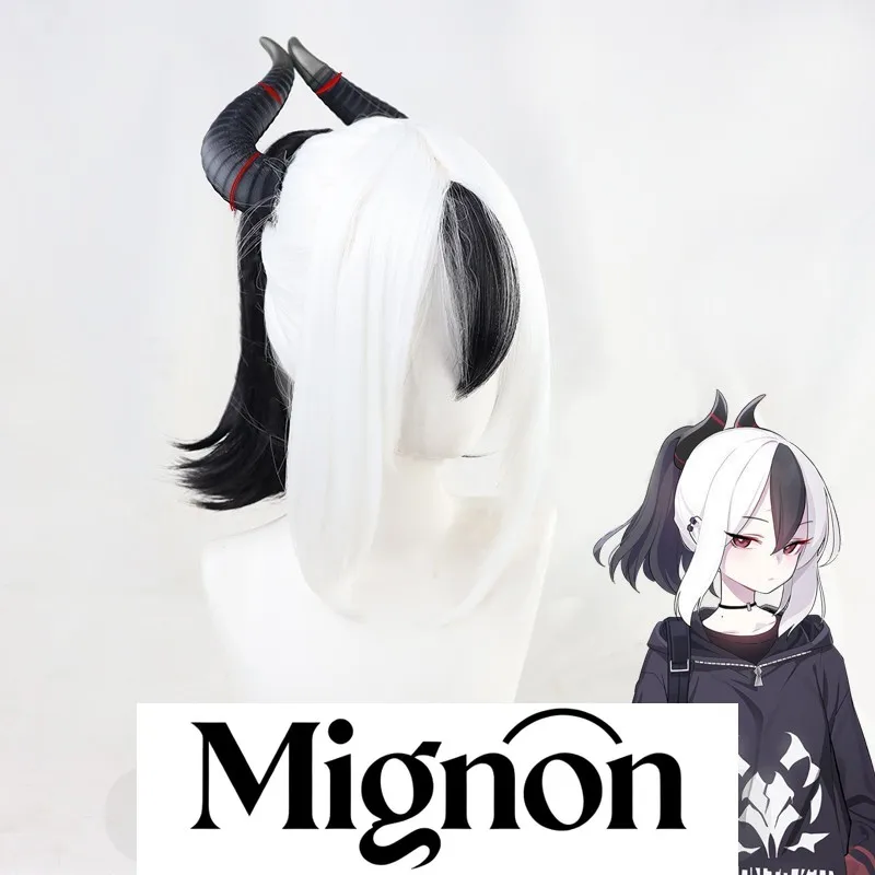 Blue Archive Kayoko cosplay wig black white high ponytail with prop Halloween gift