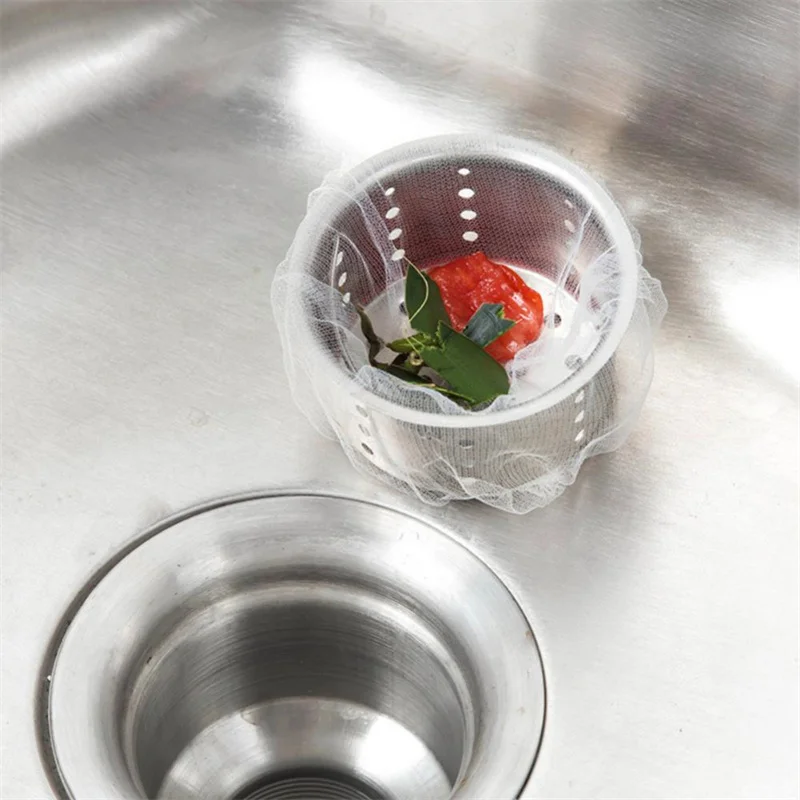 NewestKitchen Sink Drain Hole Trash Strainer Mesh Disposable Garbage Bag Bathroom Kitchen Waste Bin Filter Bag Wast