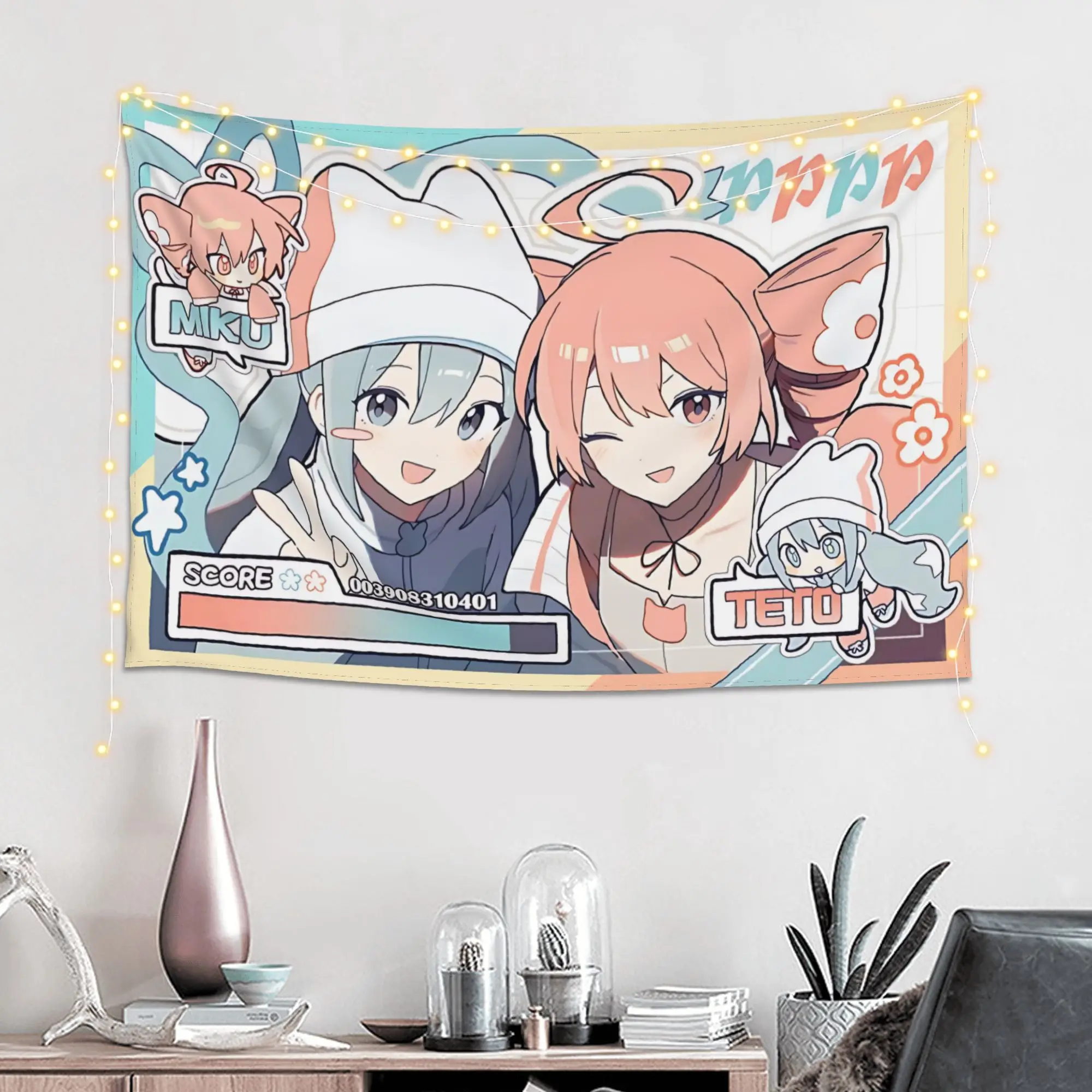 Colorful Anime Girl Customized Tapestry Bedroom Decoration  Wall Hanging Blanket Tapestry Cool Stuff For Room
