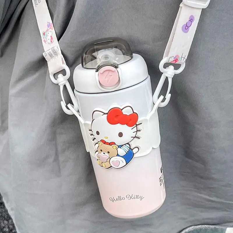 

Sanrios Hello Kittys Kuromi My Melody Maintain Temperature Cup Child Good-Looking A Cup with A Straw Portable 316 Material Gift