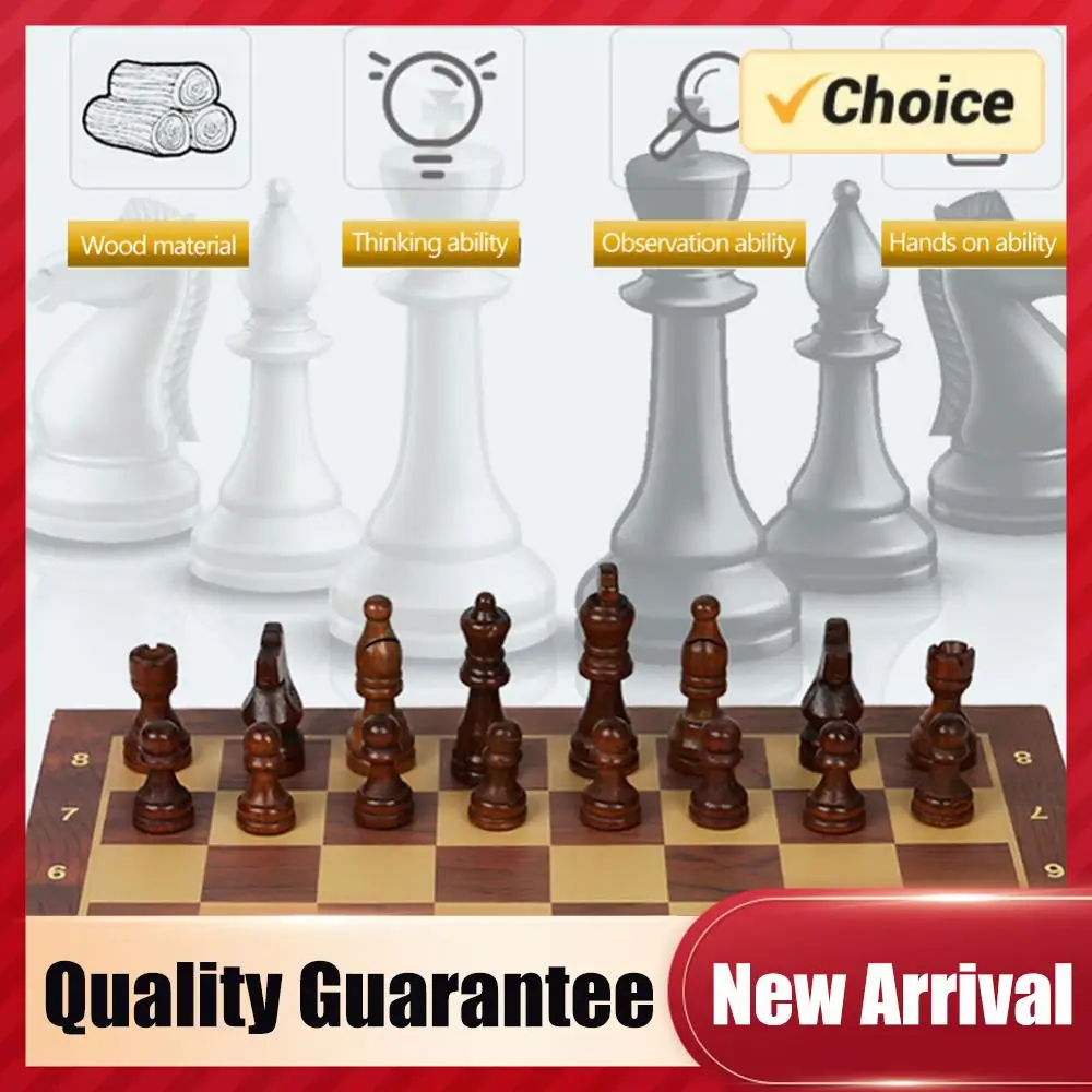 

29x29cm 3 in 1 Chess Chekers Backgammon Developing Strategic Thinking Chess Wooden Set No Toxic Wood Board Game for Boys Girls