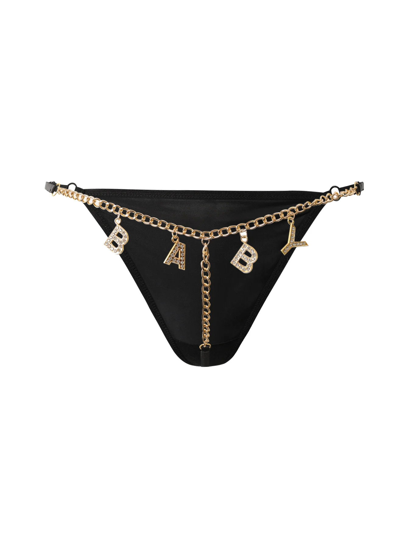 Lace Letter Chain Thongs Women Lace Low Waist Panties Sexy Transparent Underwear Fashion G-string Ladies Intimates Lingerie