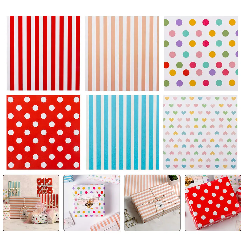 

6 Sheets Gift Wrapping Paper Chic Creative Design for Birthday Holiday Wedding Gift Packing DIY Wrapper Present Paper