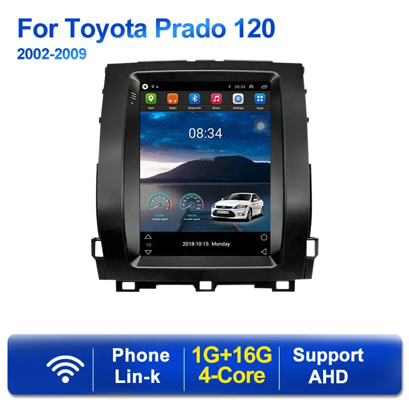 4/64G Android 9.7 pollici GPS Tesla Style Navigation schermo verticale per Toyota Prado Car Radio Video Player Audio con Carplay