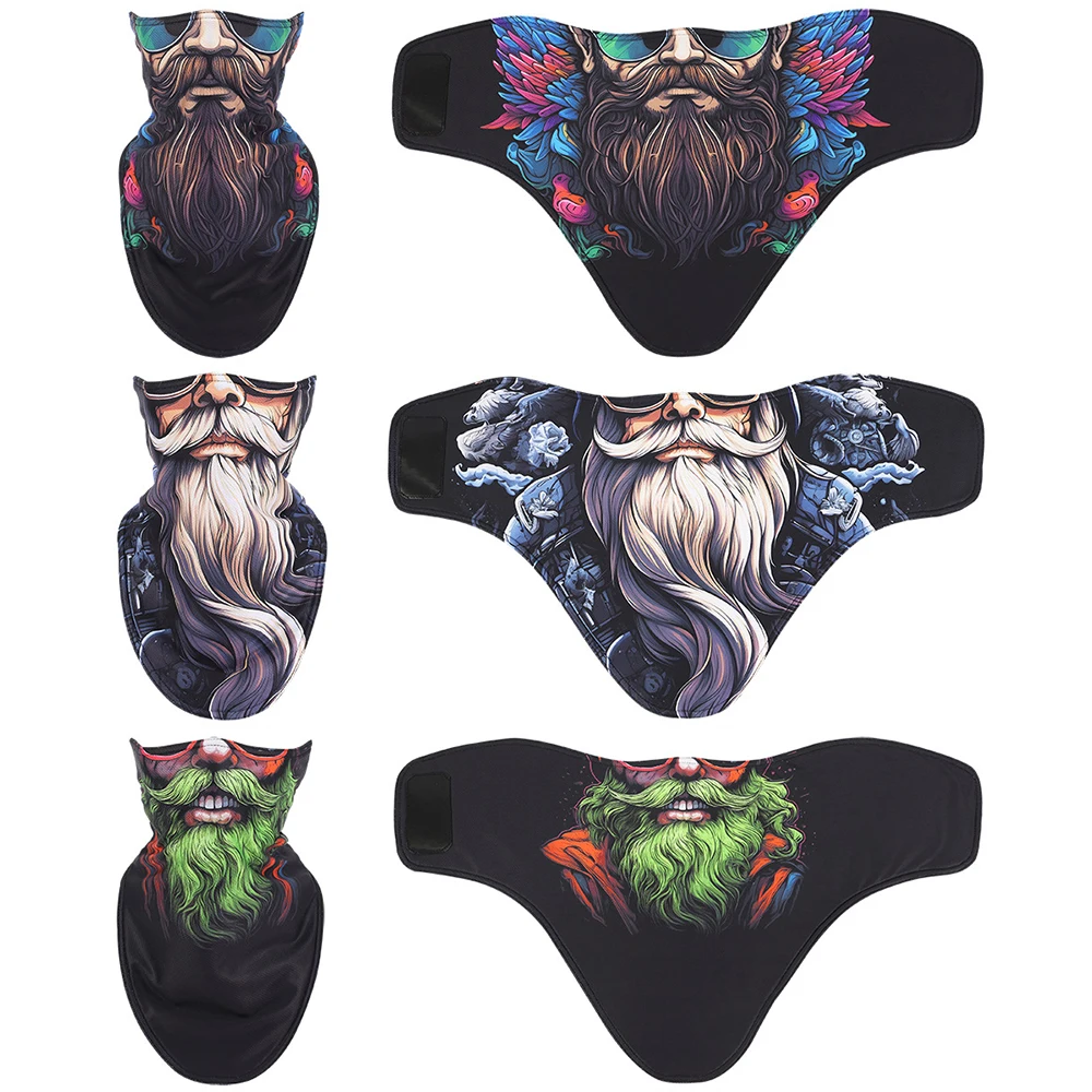 ثلاثية الأبعاد نمط الشتاء الصوف وشاح التزلج الدراجات قناع الوجه على الجليد باندانا أغطية الرأس الرقبة أدفأ دراجة التزلج قناع الوجه الملتحي #1