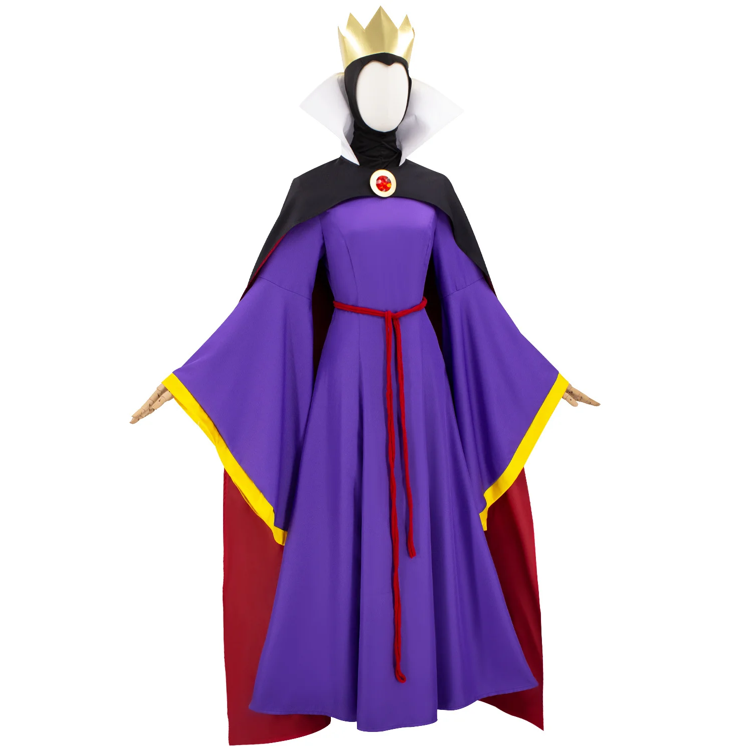 Snow Cos White Evil Queen Cosplay Costume with Crown Evil Queen Costume Villainous Woman Cosplay Costume Halloween Costumes view 2