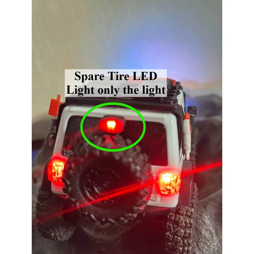 RC Crawler Spare Tire LED Light 1/30 Scale for Axial SCX30 Wrangler customizable size Hobby Upgrade Replacement Accessory