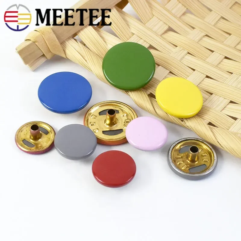 20Sets Meetee 12-17mm Colorful Snap Buttons Fasteners Press Studs for Sewing Leather Craft Clothes Bags DIY Needlework Accessory