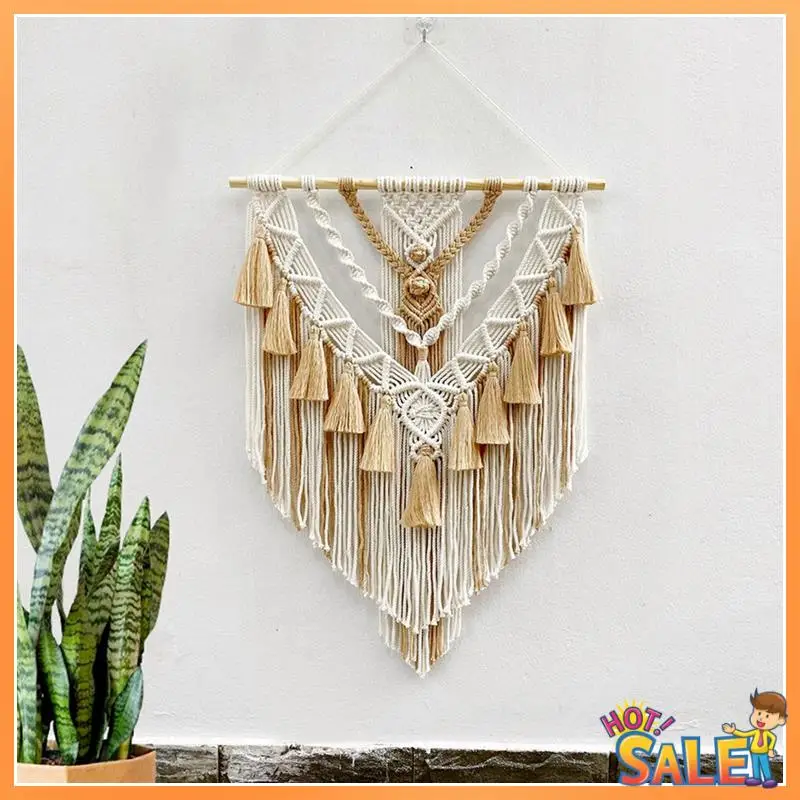

AB68 Hand-Woven Color Macrame Wall Hanging Ornament Boho Craft Decoration Gorgeous Tapestry For Livingroom Decor
