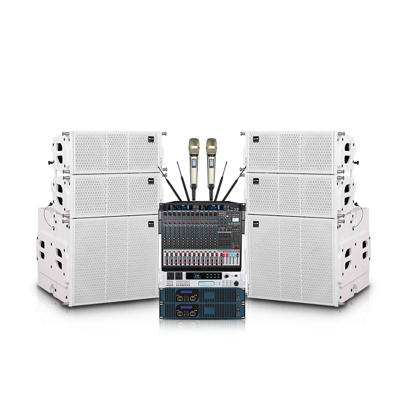Audio Professional Speaker Audio System Double 6.5 Inch White Line Array Conference Room Sound System