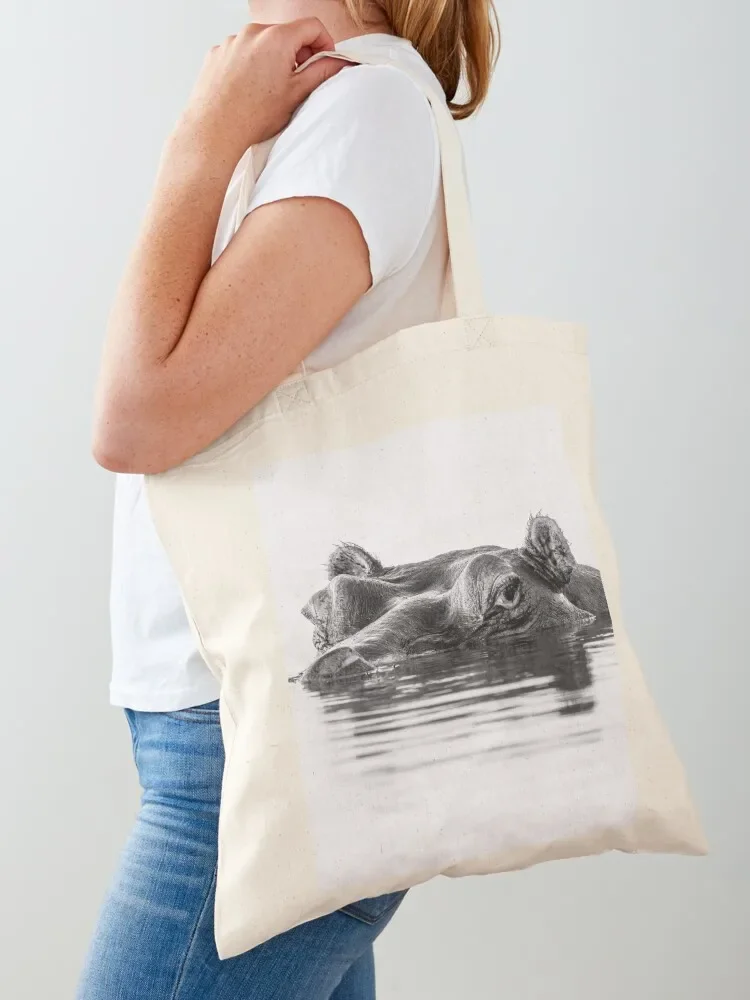 Hippo High Key Chobe River Botswana Africa Tote Bag Gift bags free delivery bags Canvas bag for women Tote Bag