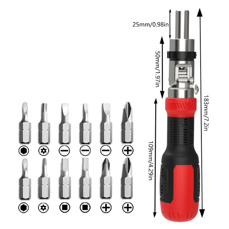 13 in 1 Screwdriver Set 180° Rotating Handle for Home Appliances Maintenance Circuit Board Disassembly Equipment Repair