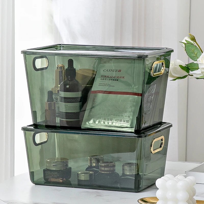 

Large Transparent Plastic Storage Box with Lid Customized Hidden Handle for Children's Toys, Books, Photos and Gifts