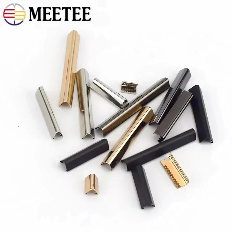 10Pcs Meetee 10-60mm Metal Tail Clip Buckles Strap Suspenders Belt Tails Lock Wallet Leather Stopper Buckle Cord End Accessories