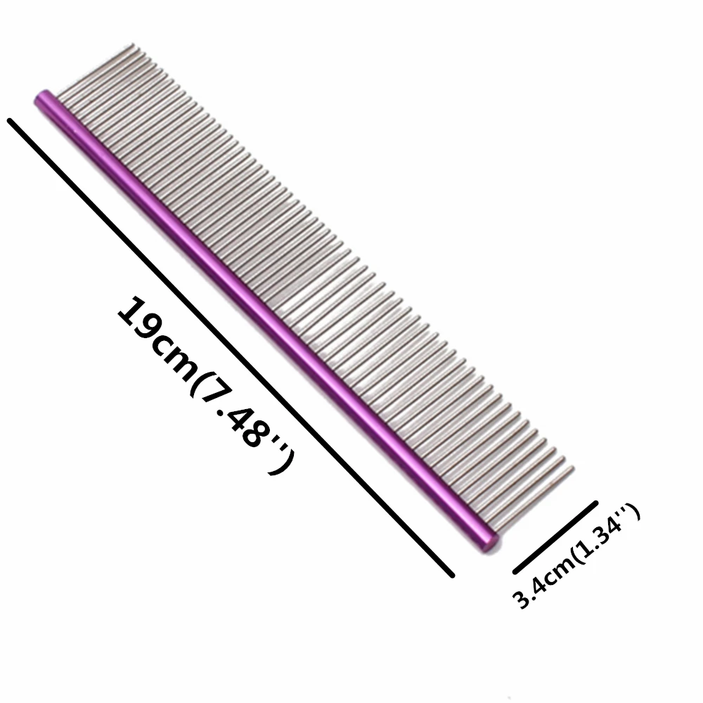 Pet Grooming Combs Aluminum Alloy Brush For Dogs Boundary Knot Massage Cat Hair Cleaning  Pointed tail Combs Crescent Combs
