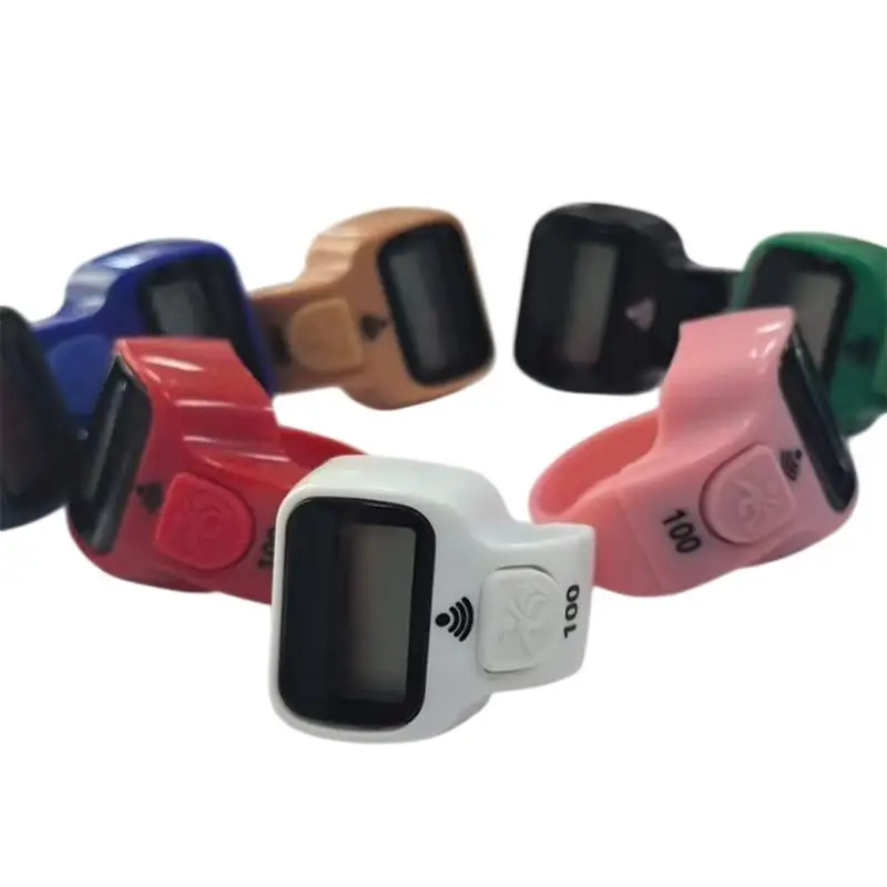 NEW 1Pc LED Display Electronic Finger Clicker Bead Timer Counting Mini Shape Finger Counter LCD Electronic Digital Tally Counter