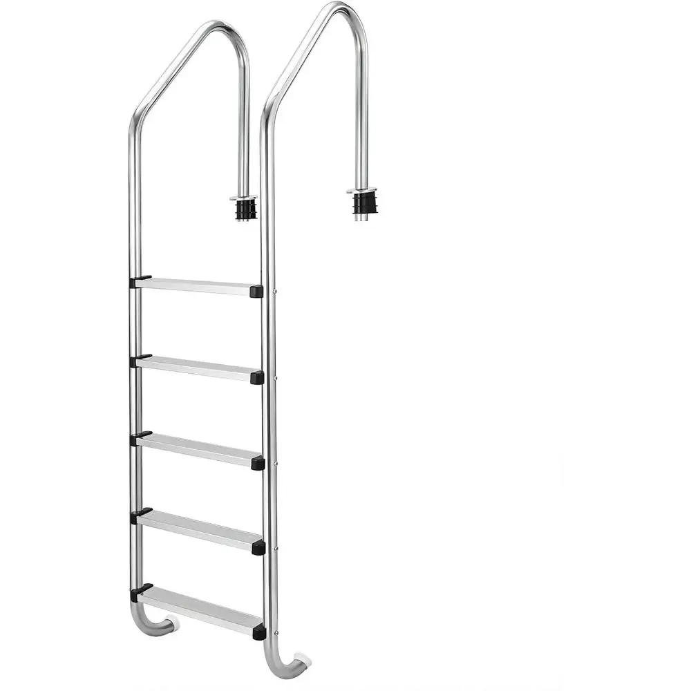

Heavy-Duty 5-Step Stainless Steel Pool Ladder with Handrails for Above Ground Swimming Pools