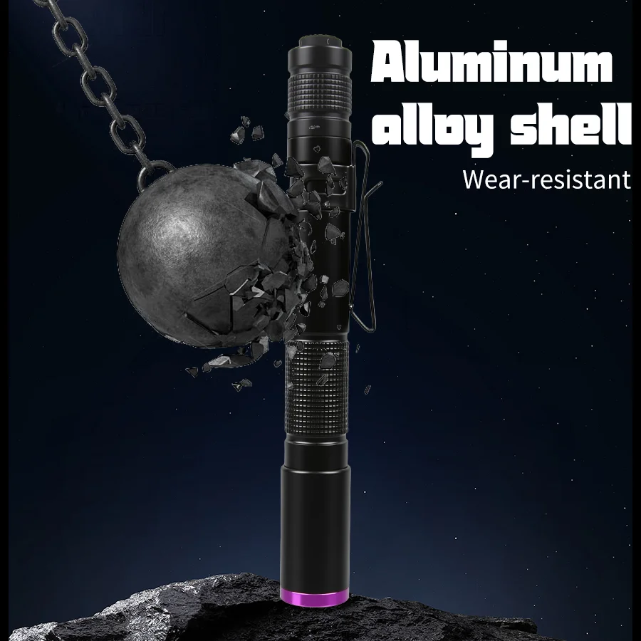 C5 UV LED Flashlight 395nm Ultraviolet Light Mini Flash Light UV Lanterna Portable LED Lamp for Cash Medical Product Detector