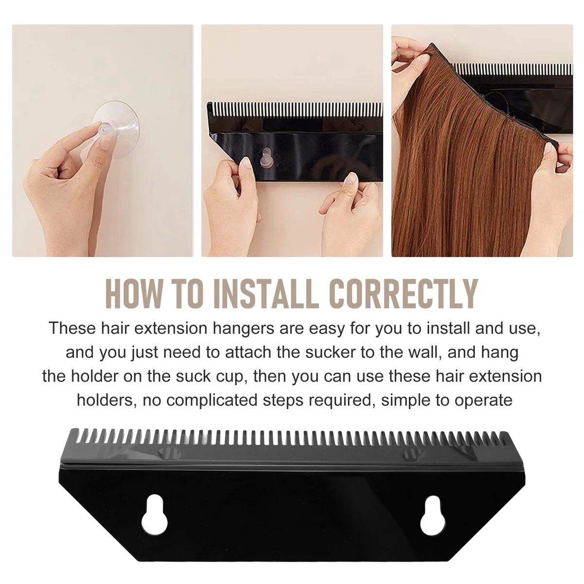 A11I Hair Extension 2 ชิ้นอะคริลิค Hair Extension แขวนแบบพกพา Extension ผู้ถือวิกผม Storage Rack Hair Extension