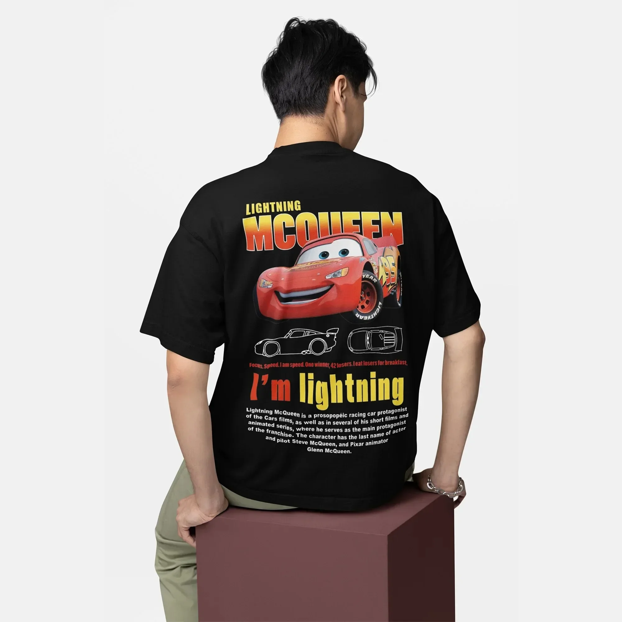 Men Sally I'm Lightning Cars T Shirts Mcqueen Cotton Clothing Creative Short Sleeve Round Collar Tee Shirt Plus Size T-Shirts