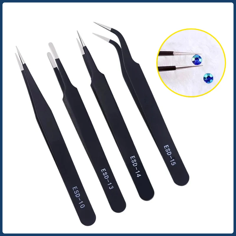 

1 шт. антистатический прецизионный пинцет ESD пинцет из нержавеющей стали инструменты для ремонта электроники пайка ремесленные ручные инструменты