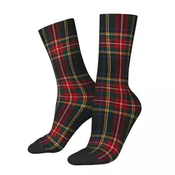 Chaussettes en Tartan noires pour hommes et femmes, décontractées, à carreaux, absorbe la sueur, pour le basket-ball, collection hiver