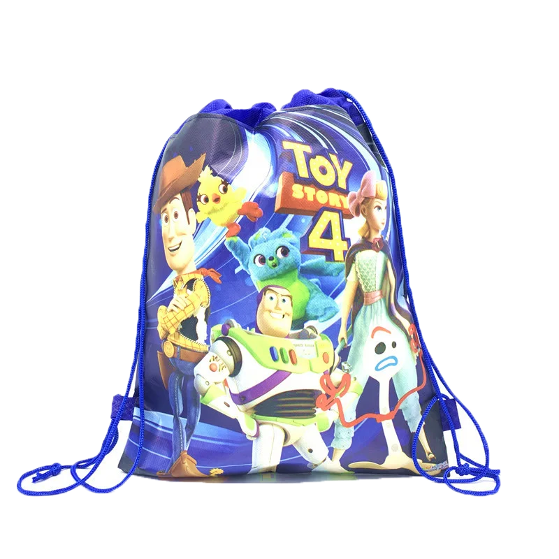 Disney Toy Story Birthday Party Decoration Non-woven Fabric Backpack Kids BoysTravel School Bag Birthday Gift Drawstring Bags