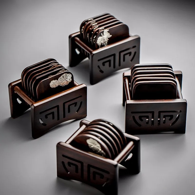 

Деревянная подставка для чайной чашки из эбенового дерева, термостойкая, для чая Чадо и Кунг-фу, аксессуары для изоляции от тепла