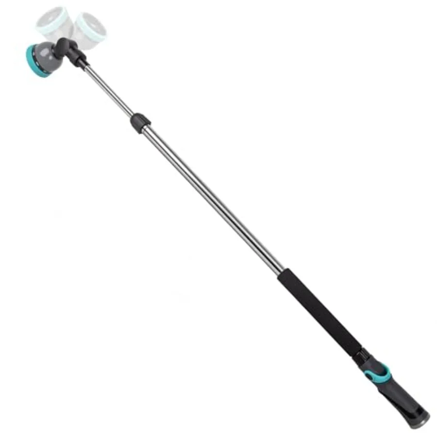 

Telescoping Watering Wand 37-55 Inch, 9-Pattern Heavy Duty Garden Hose Nozzle with Pivot Head and Thumb Flow Control, Metal Ext